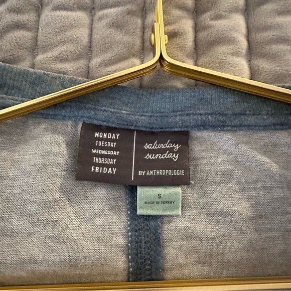 Anthropologie Saturday/Sunday Blue Zelda Tunic Dress Size Small Stretch Casual - Picture 9 of 11